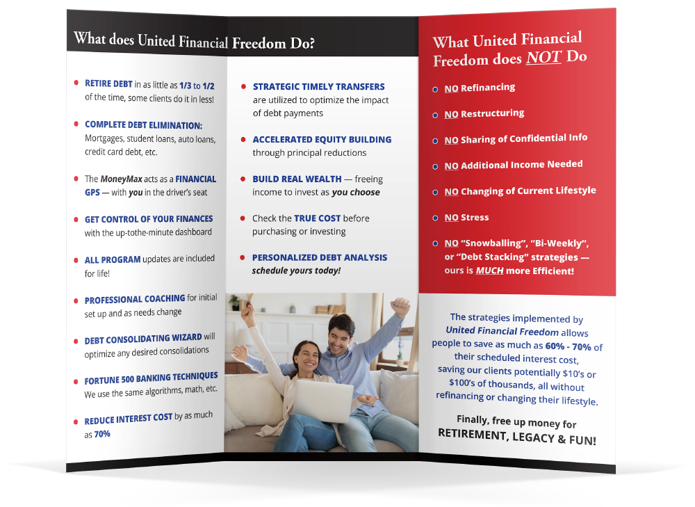 United Financial Freedom tri-fold brochure — inside